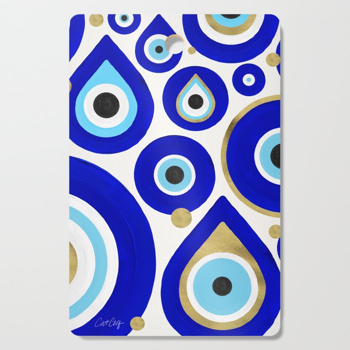 Evil Eye Charms on White Cutting Board Gallery Image 1
