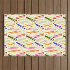 Colorful Winter Skiing Design Outdoor Rug Gallery Image 1