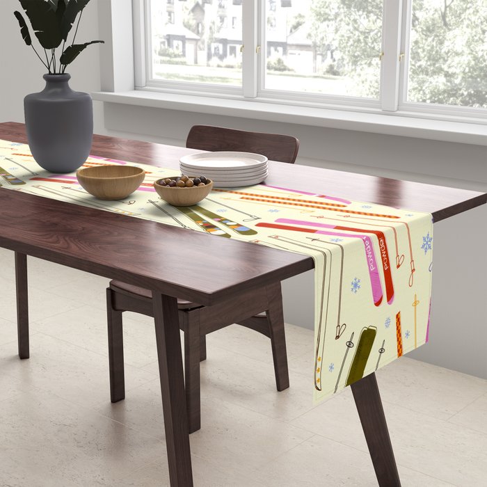 Colorful Winter Skiing Design Table Runner Gallery Image 2