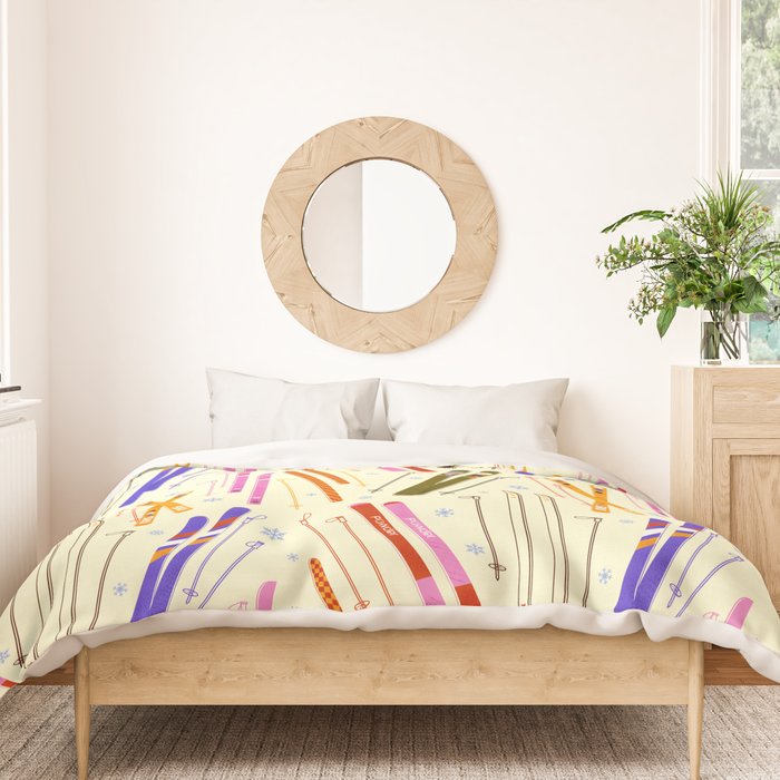 Colorful Winter Skiing Design Duvet Cover Gallery Image 3