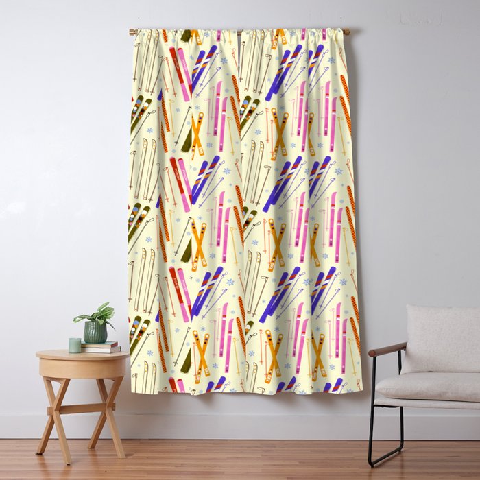 Colorful Winter Skiing Design Window Curtain Gallery Image 5