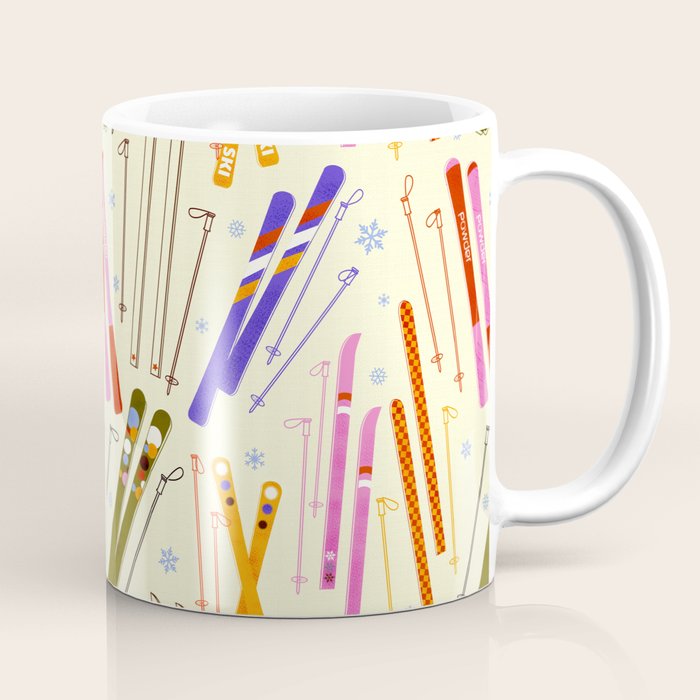 Colorful Winter Skiing Design Coffee Mug Gallery Image 1