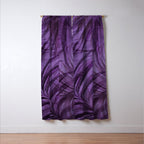 Lush Tropical Midnight Garden Purple Palm Grove  Window Curtain Gallery Image 3
