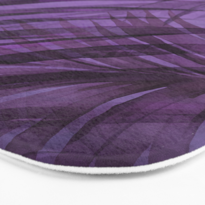 Lush Tropical Midnight Garden Purple Palm Grove  Bath Mat Gallery Image 3