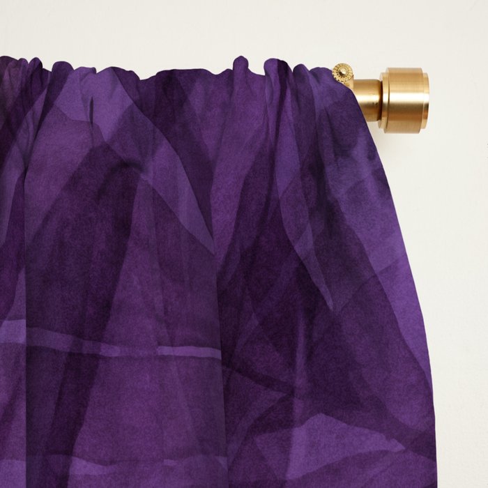 Lush Tropical Midnight Garden Purple Palm Grove  Window Curtain Gallery Image 2