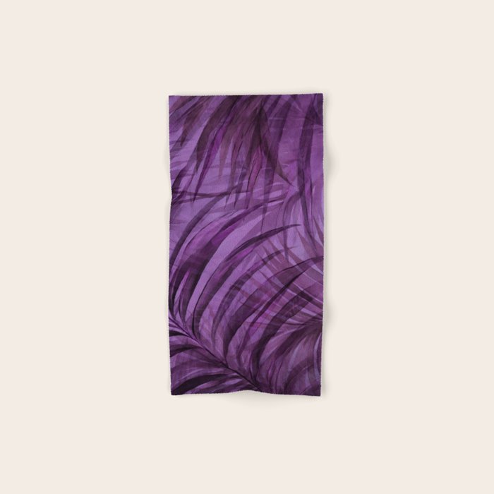 Lush Tropical Midnight Garden Purple Palm Grove  Bath Towel Gallery Image 1