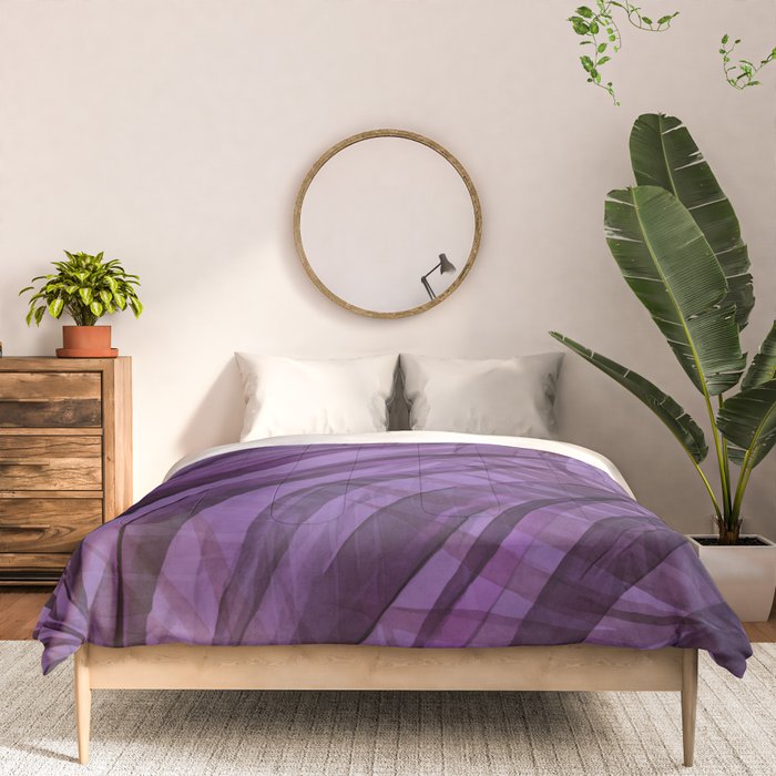 Lush Tropical Midnight Garden Purple Palm Grove  Comforter Gallery Image 3