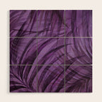 Lush Tropical Midnight Garden Purple Palm Grove  Wood Wall Art Gallery Image 1