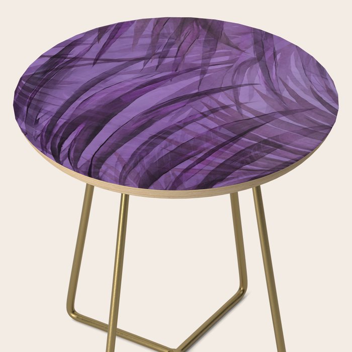 Lush Tropical Midnight Garden Purple Palm Grove  Side Table Gallery Image 2