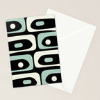 Long Piquet Mid Century Modern Minimalist Pattern Mint Black Stationery Card Gallery Image 2