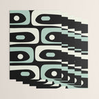 Long Piquet Mid Century Modern Minimalist Pattern Mint Black Wrapping Paper Gallery Image 3