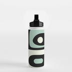 Long Piquet Mid Century Modern Minimalist Pattern Mint Black Water Bottle Gallery Image 2
