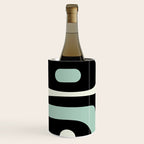 Long Piquet Mid Century Modern Minimalist Pattern Mint Black Wine Chiller Gallery Image 2
