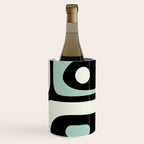 Long Piquet Mid Century Modern Minimalist Pattern Mint Black Wine Chiller Gallery Image 3