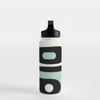 Long Piquet Mid Century Modern Minimalist Pattern Mint Black Water Bottle Gallery Image 3