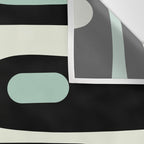Long Piquet Mid Century Modern Minimalist Pattern Mint Black Wall Tapestry Gallery Image 3