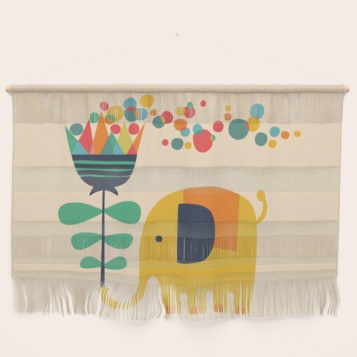 Elephant with giant flower Wall Hanging Gallery Image 1