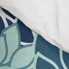 Dahlia Floral Blooms, Teal, Blue White Comforter Gallery Image 4