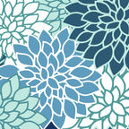 Dahlia Floral Blooms, Teal, Blue White Coffee Mug Gallery Image 2