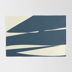 Minimalist Blue & Ivory Abstract Shapes Rug Gallery Image 2