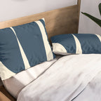 Minimalist Blue & Ivory Abstract Shapes Pillow Sham Gallery Image 2