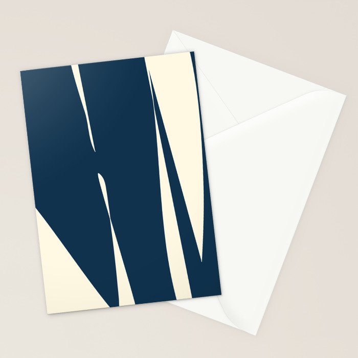 Minimalist Blue & Ivory Abstract Shapes Stationery Card Gallery Image 2
