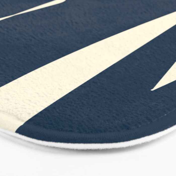 Minimalist Blue & Ivory Abstract Shapes Bath Mat Gallery Image 3