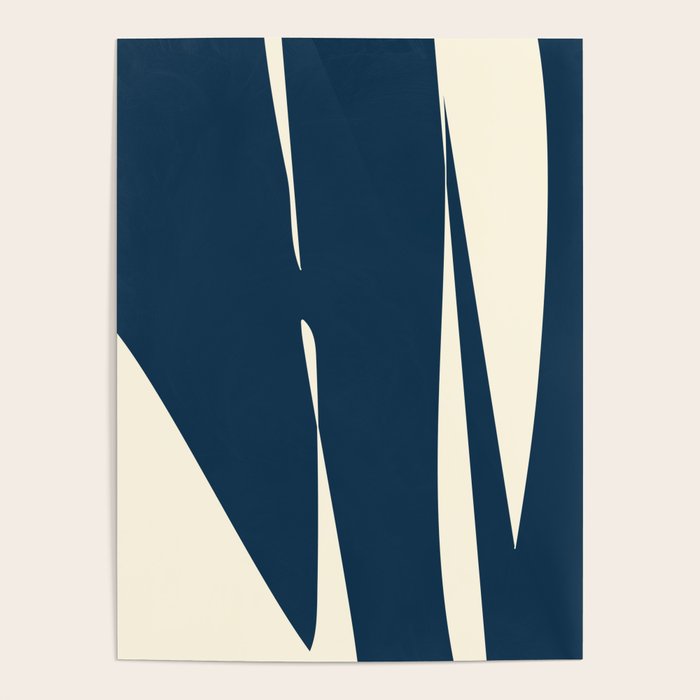 Minimalist Blue & Ivory Abstract Shapes Poster Gallery Image 4