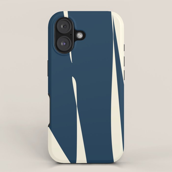 Minimalist Blue & Ivory Abstract Shapes iPhone Case Gallery Image 1