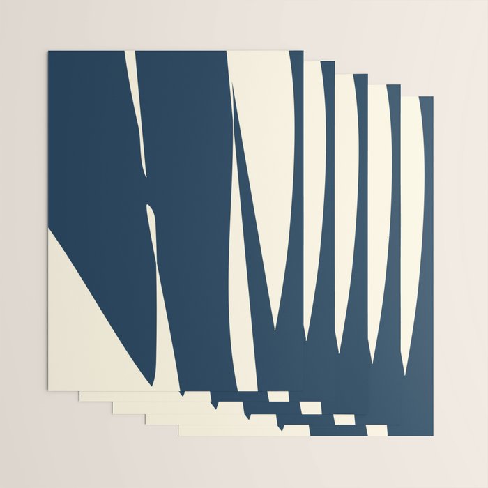 Minimalist Blue & Ivory Abstract Shapes Wrapping Paper Gallery Image 3