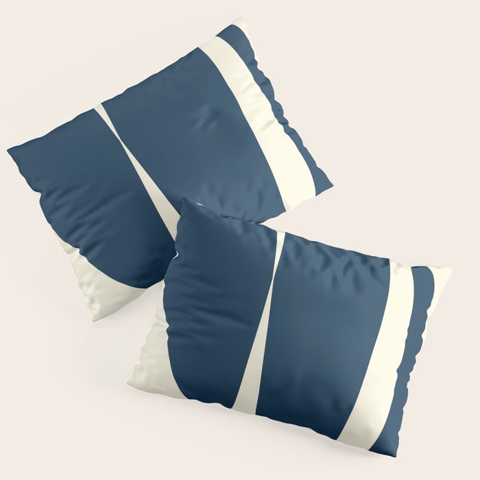 Minimalist Blue & Ivory Abstract Shapes Pillow Sham Gallery Image 1