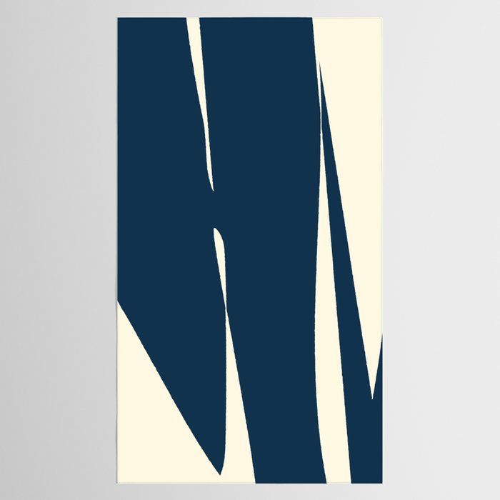 Minimalist Blue & Ivory Abstract Shapes Tablecloth Gallery Image 2