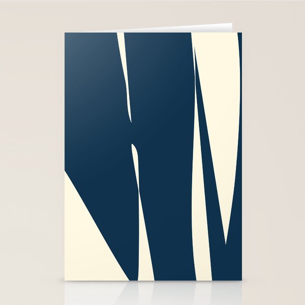 Minimalist Blue & Ivory Abstract Shapes Stationery Card Gallery Image 2