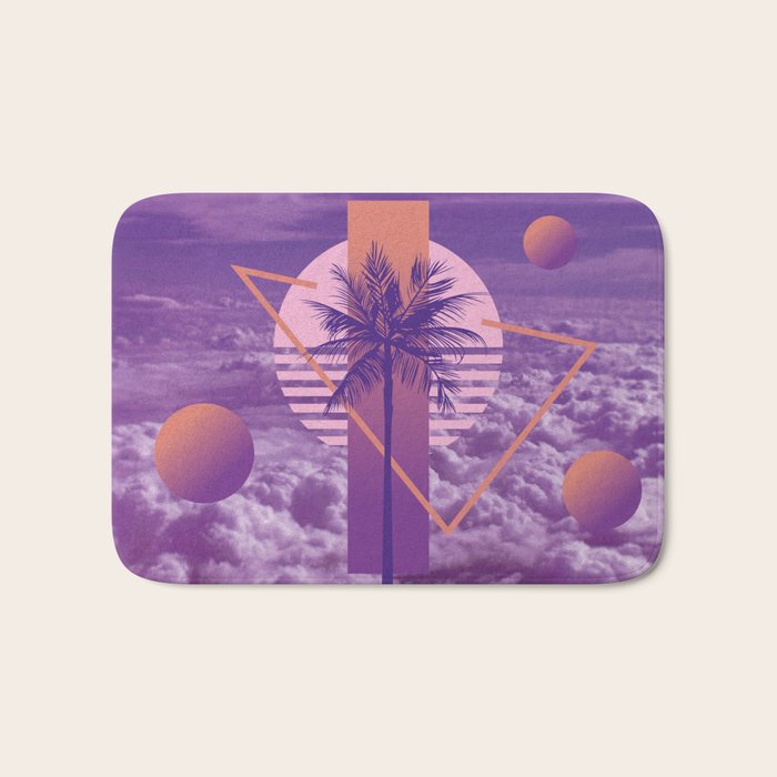 Vaporwave sky 4 / Palmtree / 80s / 90s / aesthetic Bath Mat Gallery Image 1