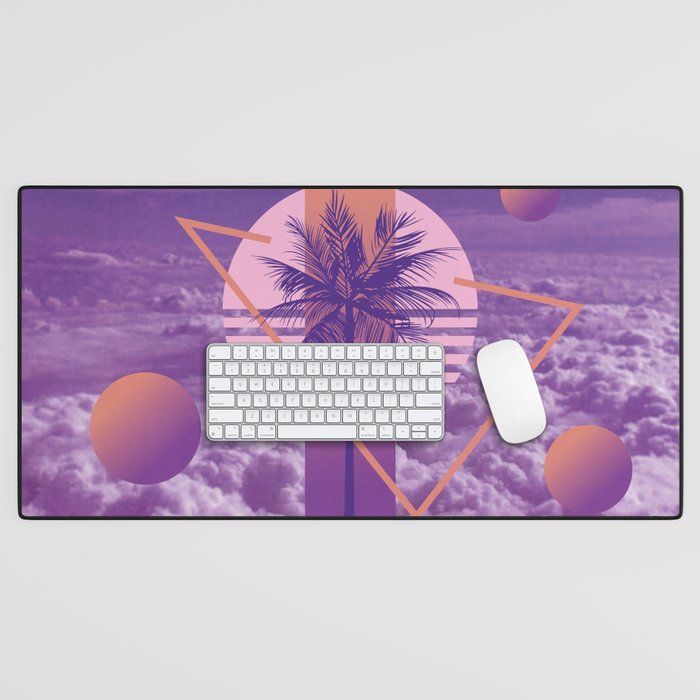Vaporwave sky 4 / Palmtree / 80s / 90s / aesthetic Desk Mat Gallery Image 1