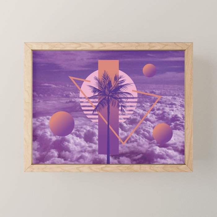 Vaporwave sky 4 / Palmtree / 80s / 90s / aesthetic Mini Art Print Gallery Image 1