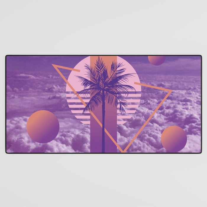 Vaporwave sky 4 / Palmtree / 80s / 90s / aesthetic Desk Mat Gallery Image 3