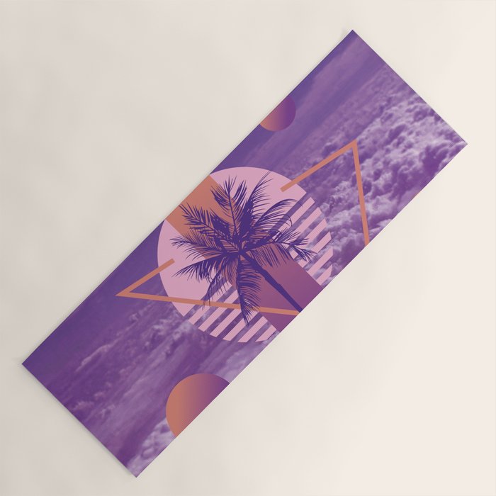 Vaporwave sky 4 / Palmtree / 80s / 90s / aesthetic Yoga Mat Gallery Image 1