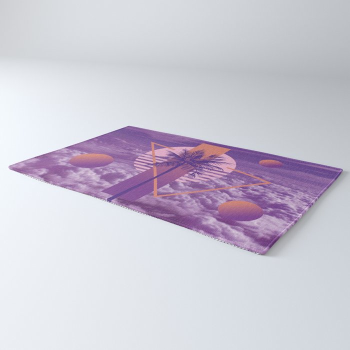 Vaporwave sky 4 / Palmtree / 80s / 90s / aesthetic Rug Gallery Image 3
