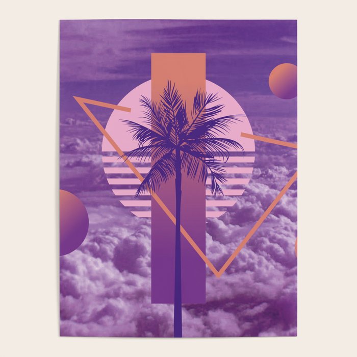 Vaporwave sky 4 / Palmtree / 80s / 90s / aesthetic Poster Gallery Image 4