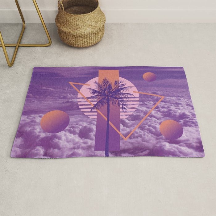 Vaporwave sky 4 / Palmtree / 80s / 90s / aesthetic Rug Gallery Image 1