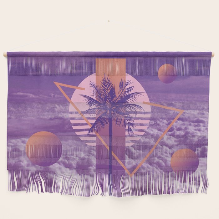Vaporwave sky 4 / Palmtree / 80s / 90s / aesthetic Wall Hanging Gallery Image 1