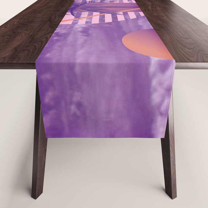 Vaporwave sky 4 / Palmtree / 80s / 90s / aesthetic Table Runner Gallery Image 1