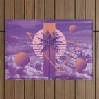Vaporwave sky 4 / Palmtree / 80s / 90s / aesthetic Outdoor Rug Gallery Image 1