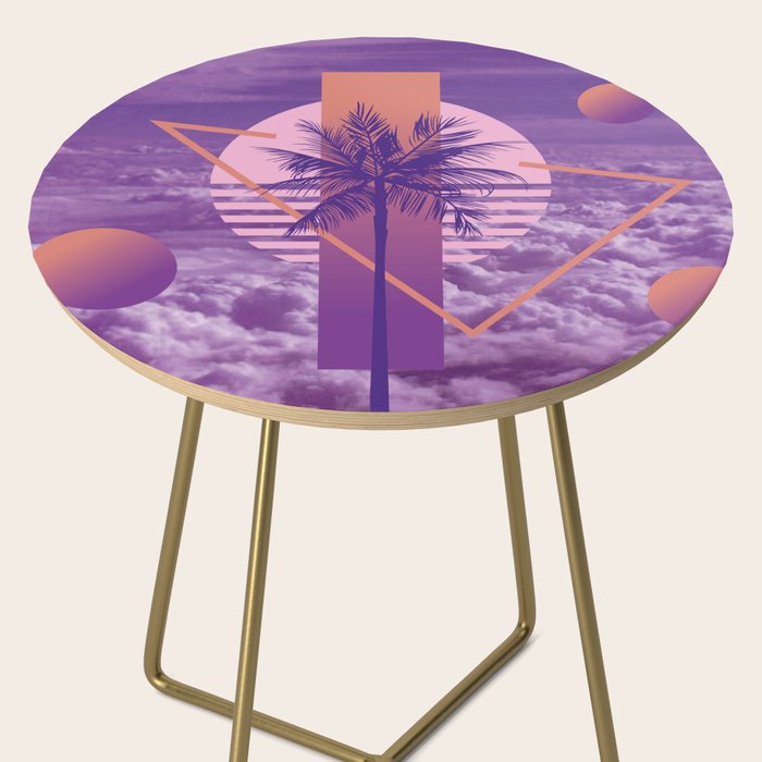 Vaporwave sky 4 / Palmtree / 80s / 90s / aesthetic Side Table Gallery Image 2