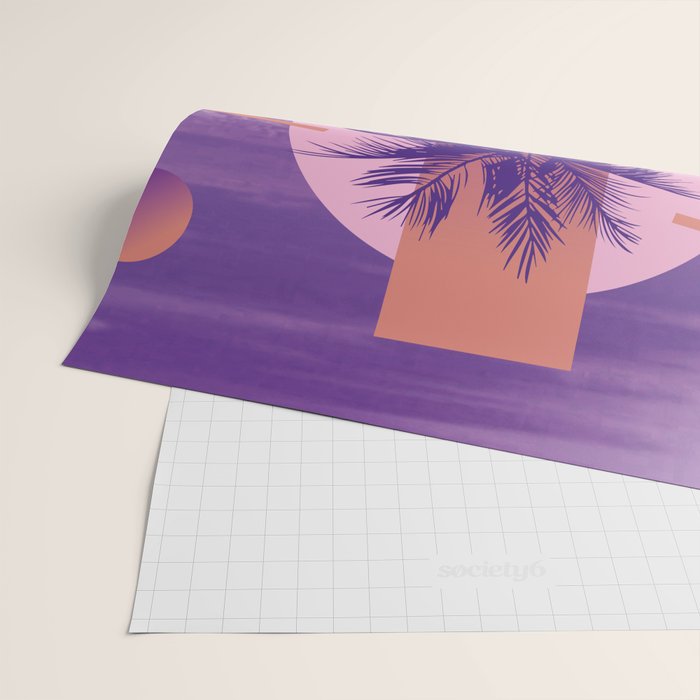 Vaporwave sky 4 / Palmtree / 80s / 90s / aesthetic Wrapping Paper Gallery Image 2
