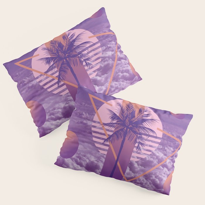 Vaporwave sky 4 / Palmtree / 80s / 90s / aesthetic Pillow Sham Gallery Image 3