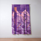 Vaporwave sky 4 / Palmtree / 80s / 90s / aesthetic Window Curtain Gallery Image 3