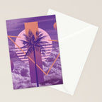 Vaporwave sky 4 / Palmtree / 80s / 90s / aesthetic Stationery Card Gallery Image 2