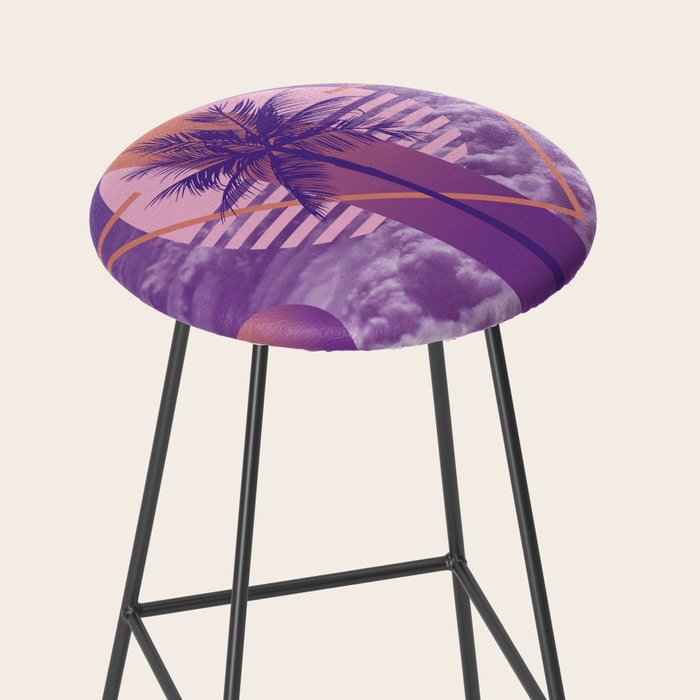 Vaporwave sky 4 / Palmtree / 80s / 90s / aesthetic Stool Gallery Image 2